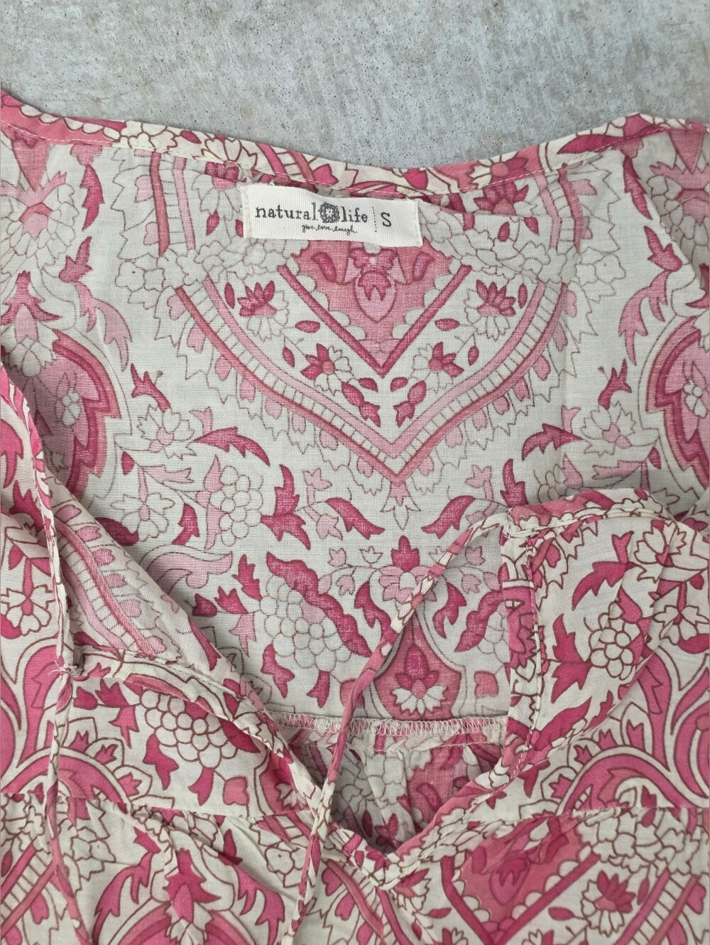 NATURAL LIFE Coral-Pink Printed Boho Tunic - Picture 3 of 7